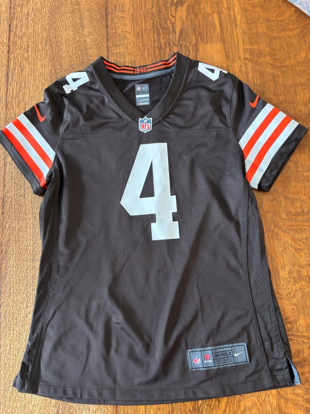 NFL Kids' Brown Cleveland Browns #4 Jersey with White and Orange Accents
